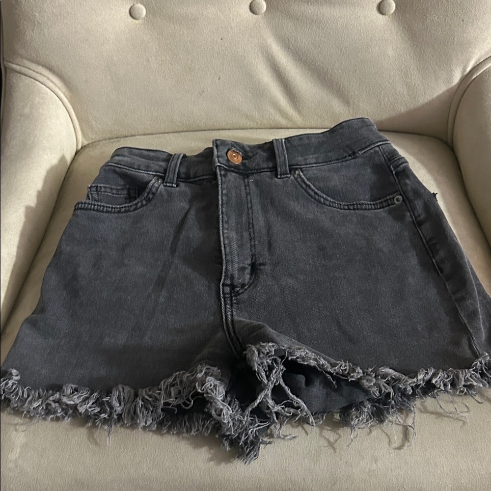 Stylish Gray Denim Girls Shorts